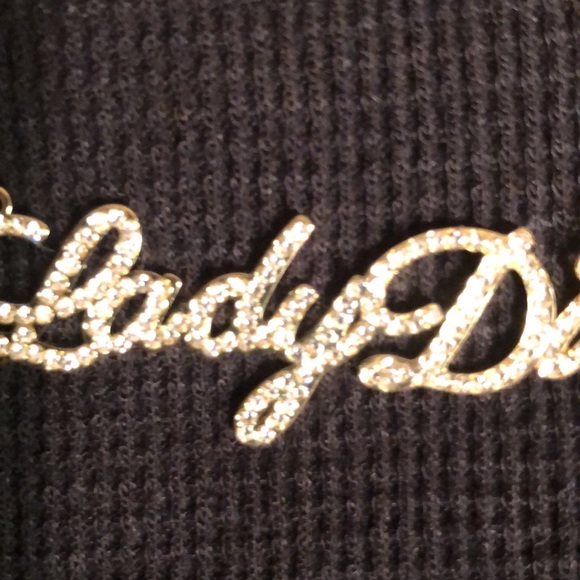 LADY DI Diamond Name Plate Gold Necklace - Picture 10 of 11